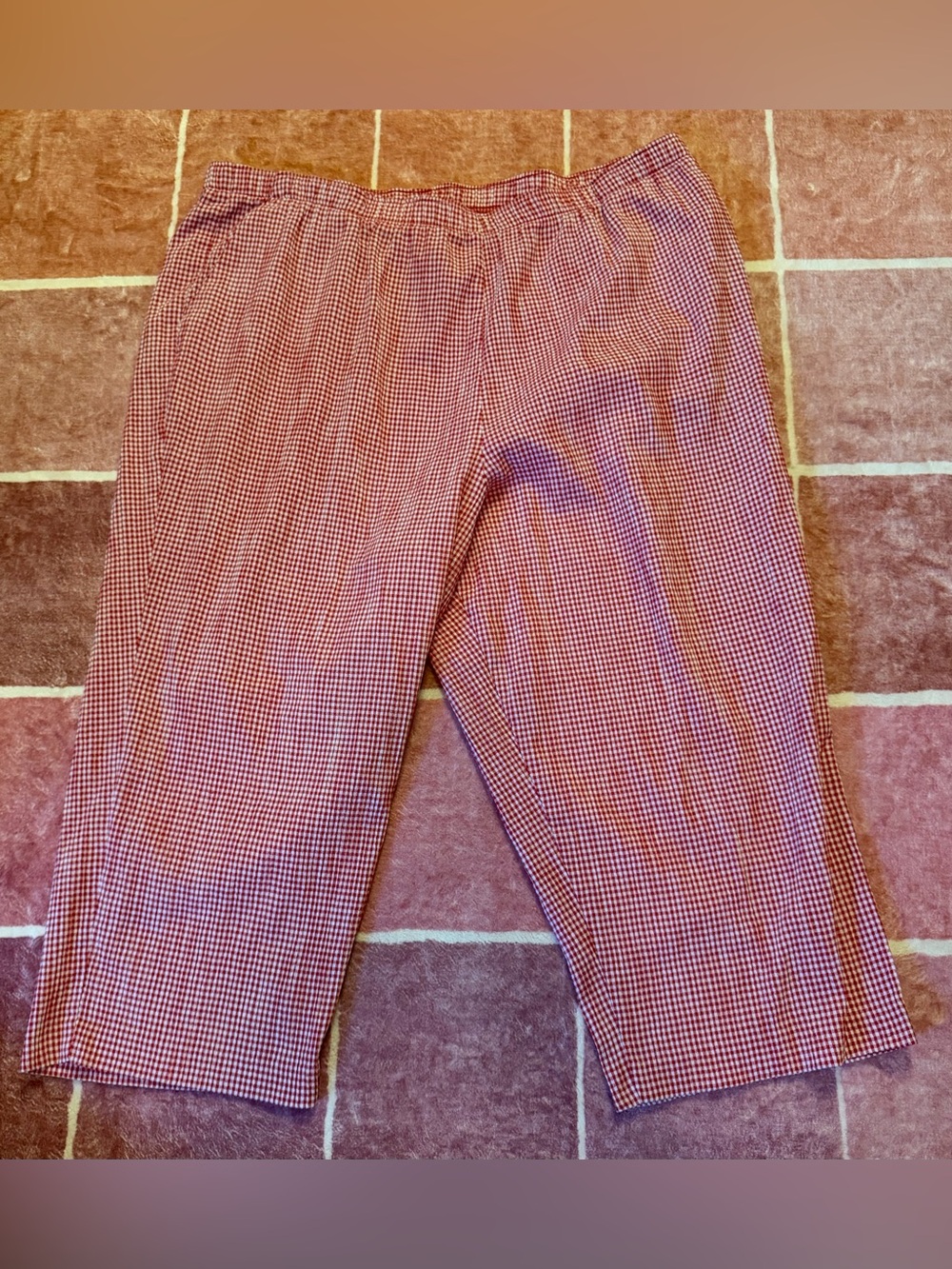 Allison Daley Red and White Gingham Capris